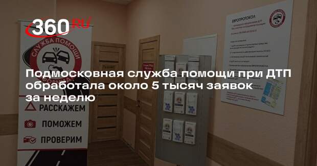 Подмосковная служба помощи при ДТП обработала около 5 тысяч заявок за неделю