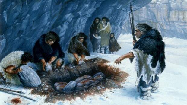 У неандертальцев существовали похоронные обряды.