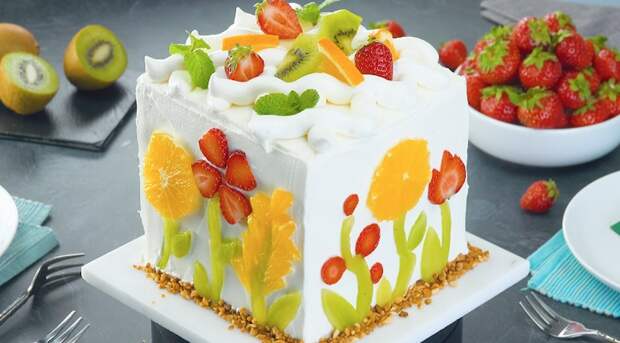 Нежный бисквитный торт «Натюрморт»: десерт с шоколадным кремом