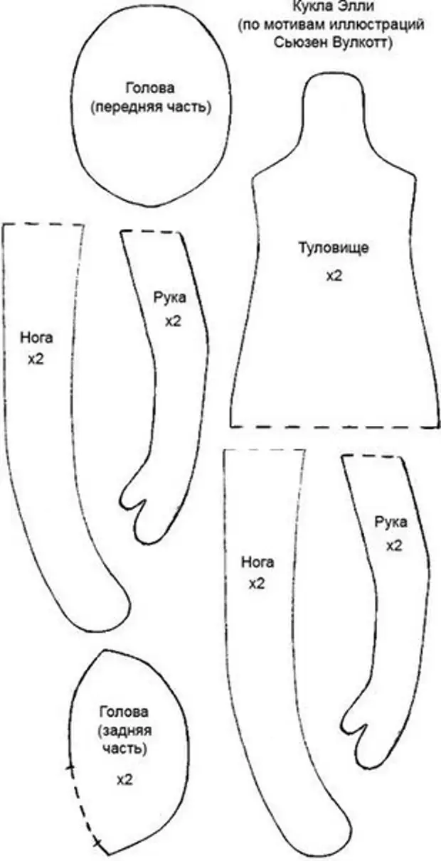 Схема куклы из ткани