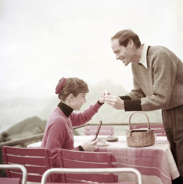 Одри Хепбёрн и Мел Феррер, 1955