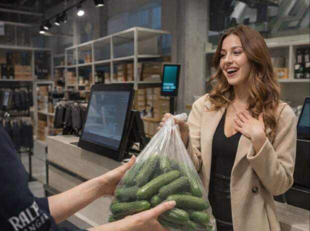 Магазин обуви к 8 Марта предложил покупателям килограмм огурцов