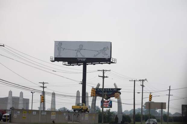 Detroit billboard street art by Kai