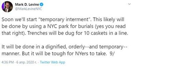Зачем сенатор США пугает американцев «траншеями по 10 гробов в ряд» в парках «Нью-Йорка? сша, трамп, коронавирус