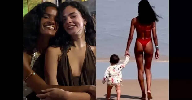 Нара Баптиста опубликовала новые фото с сыном, возлюбленным Венсаном Касселем и его дочерью Девой от Моники Беллуччи