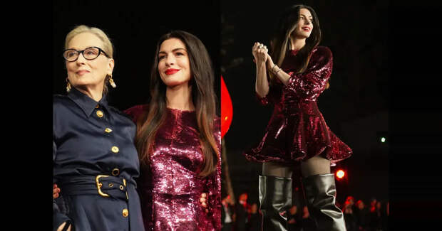 Энн Хэтэуэй в кожаных ботфортах и Мэрил Стрип посетили премьеру фильма "Дьявол носит Prada 2"