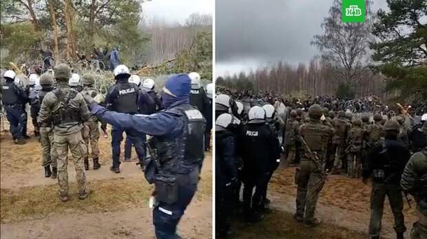 Беженцы начали разрушать польские заграждения на границе