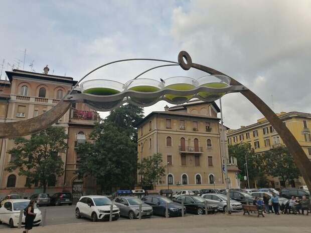 28. Памятник с пластиковыми чашами в Риме, который никто не собирается чистить