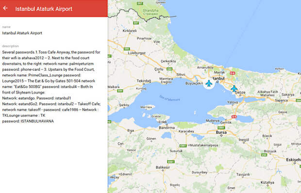 Пароль от Wi-Fi в стамбульском аэропорту Ататюрк.