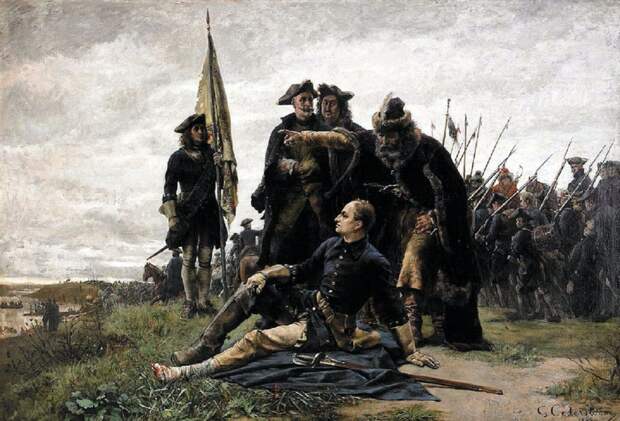 Карл XII перед битвой 
