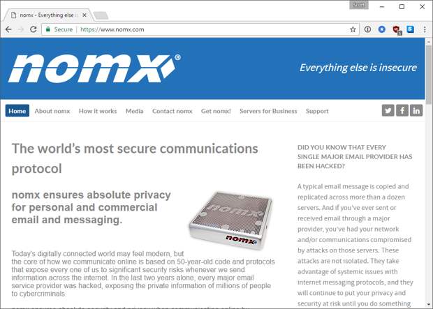 Защищённый почтовый сервер Nomx: мошенничество за $200