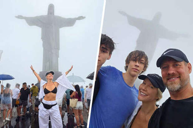 Ведущая Елена Летучая сделала селфи с мужем и его сыновьями в Бразилии