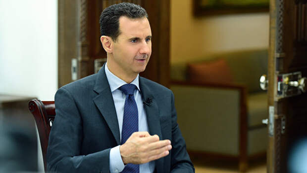Президент Сирии Башар Асад во время интервью