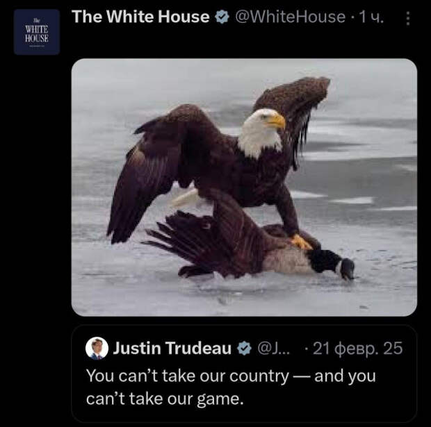 Белый дом выложил издевательский пост в соцсетях после победы сборной США по хоккею над канадцами