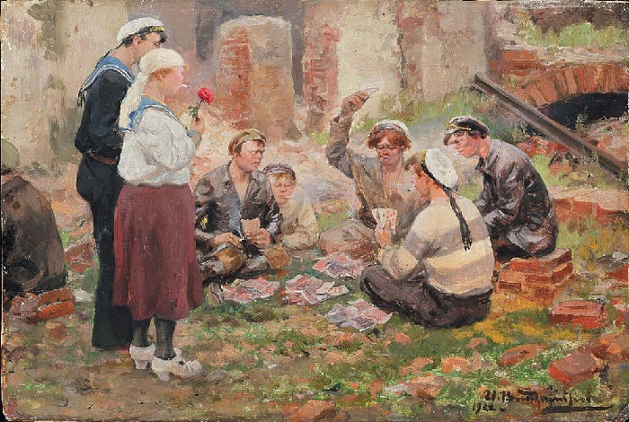Игра в карты. (1922). Автор: Иван Владимиров. Игра в карты. (1922). Автор: Иван Владимиров.