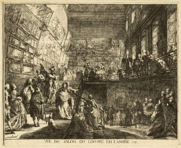 Вид на Луврский салон Габриэля де Сен-Обена, 1753 год. \ Фото: wikipedia.org.