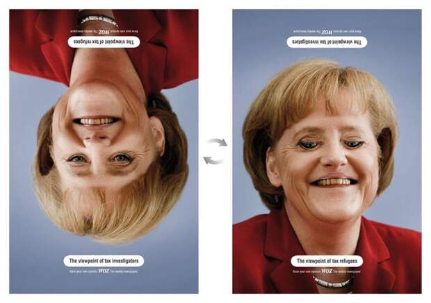 Ангела Меркель улыбается? Перевертыши, иллюзия, картинки, прикол