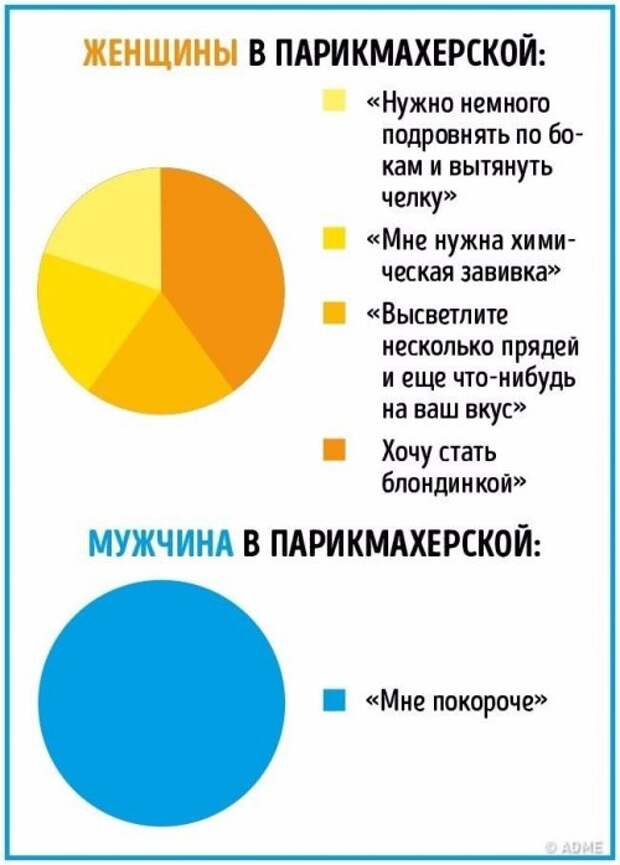 Отличия между мужчинами и женщинами в прикольной инфографике (10 фото)