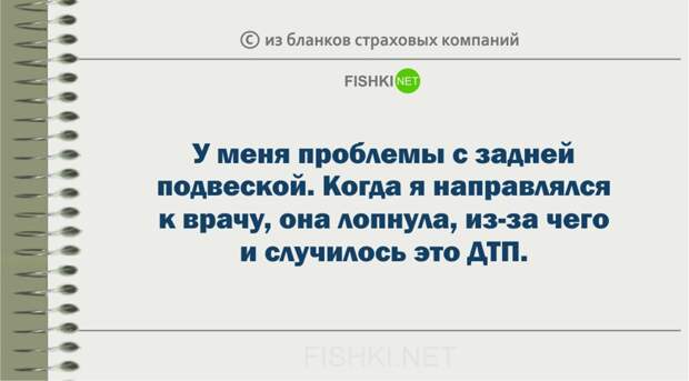 Забавные пояснения из бланков страховых компаний страховка, юмор