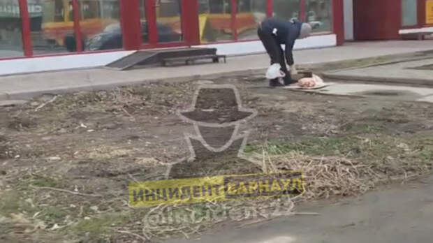Мясника, работающего возле дороги, заметили в Барнауле