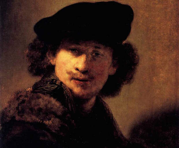 Автопортрет Рембрандта в молодости 1634 год