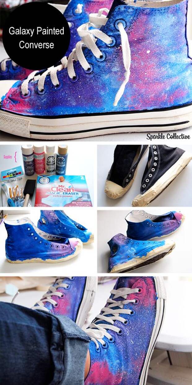 Galaxy Painted Converse http://www.sparklecollective.com/galaxy-painted-converse/ #diy: 