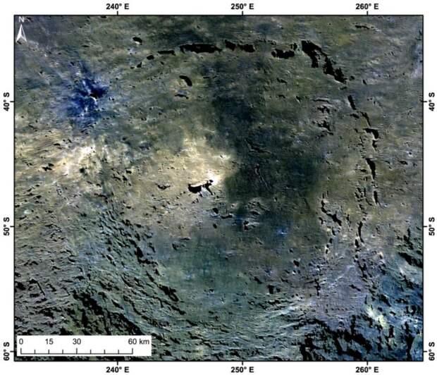 Станция Dawn нашла остатки рассола и органику в третьем по величине кратере Цереры