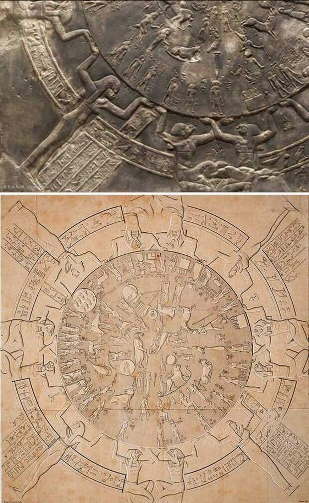 Первый в мире зодиакальный круг Древних Египтян. Так умны или кто-то подсказал? археология, загадки, нло, предки, рисунки, тайны, ученые, фрески