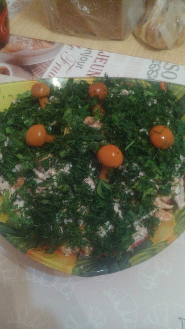 Салат ,,Грибная поляна,, рецепт, салат, еда, мужская кулинария, говядина, грибы, длиннопост
