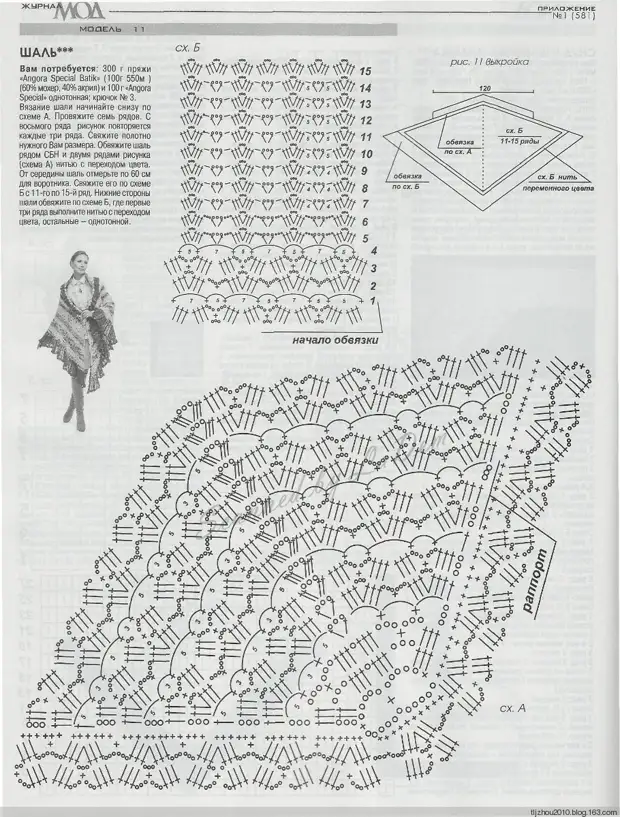 Схема шали крючком из японских журналов. Шаль из японских журналов крючком схемы. Схемы вязания шали крючком из журнала мод. Шаль крючком схема и описание.