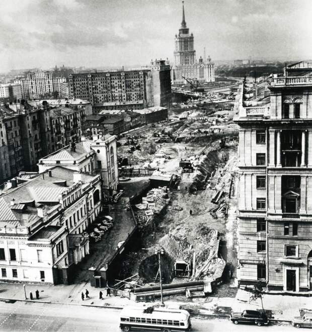 Строительство Проспекта Калинина (Новый Арбат). Москва, 1963. история, факты, фото