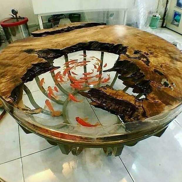 Самые красивые столы со смолой