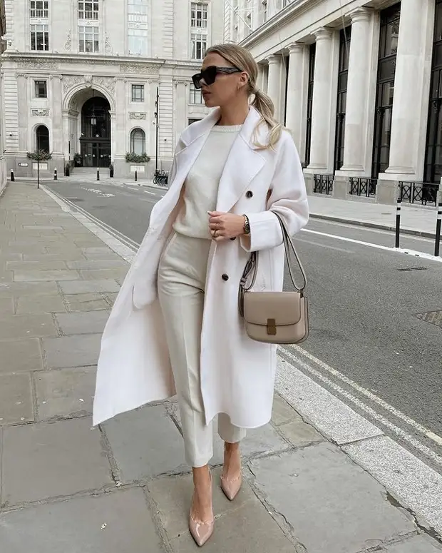 С чем носить белое пальто: 12 женственных и модных вариантов