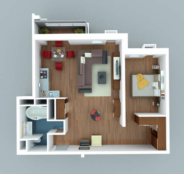 дизайн проекты маленьких квартир студий 