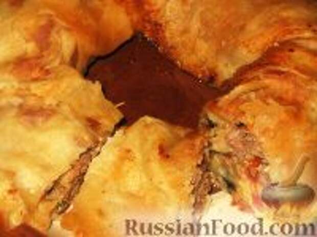 Фото к рецепту: Мясной рулет из лаваша