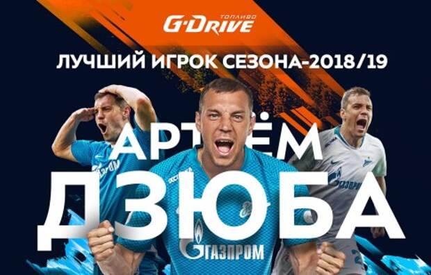 Фанаты "Зенита" признали Артёма Дзюбу лучшим футболистом минувшего сезона 2018/2019