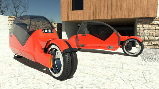 По нажатию копки автомобиль «распадается» на 2 мотоцикла. /Фото: argodesign.com