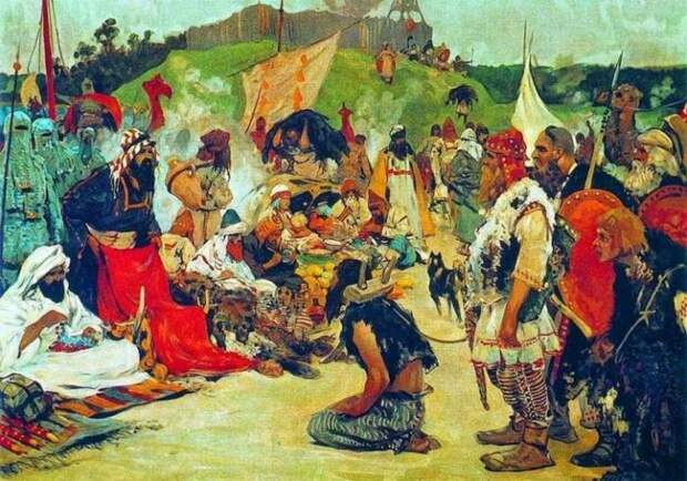 С. Иванов. Торг в стране восточных славян. 1909 г.