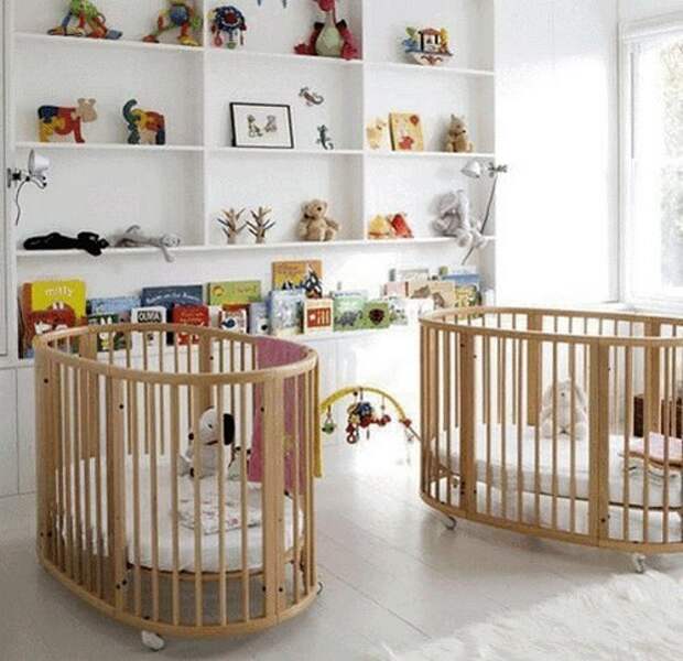 Интерьер комнаты для новорожденных двойняшек фото