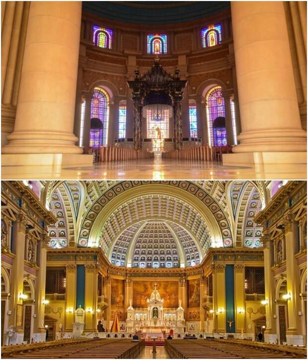 Из главного святилища Basilica Notre Dame de la Paix можно попасть в прекрасно оформленные часовни Девы Марии и Святого Иосифа (Кот-д'Ивуар). Из главного святилища Basilica Notre Dame de la Paix можно попасть в прекрасно оформленные часовни Девы Марии и Святого Иосифа (Кот-д'Ивуар).