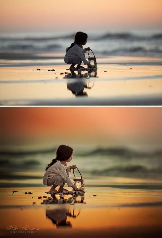 Дыхание океана дети, до и после, интересное, фотограф, фотография, фотохудожница, фотошоп