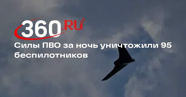 Силы ПВО за ночь уничтожили 95 беспилотников