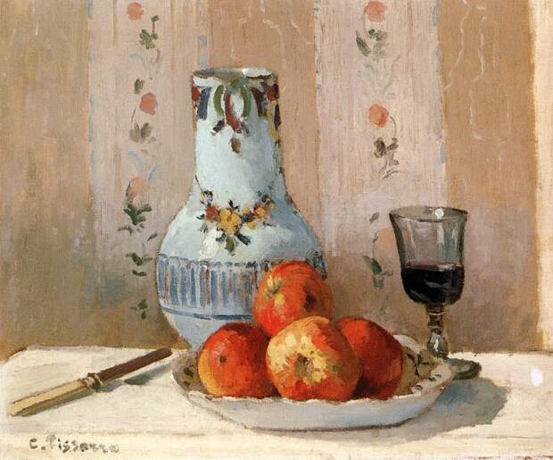 Pissarro Camille Still Life With Apples And Pitcher. Писсарро, Камиль
