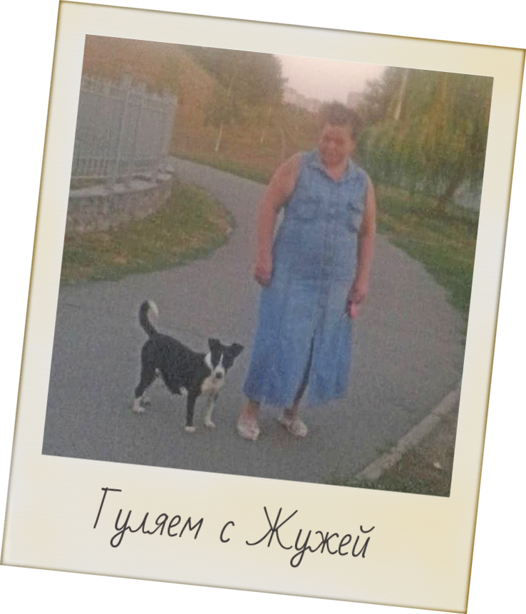 женщина и пес на прогулке