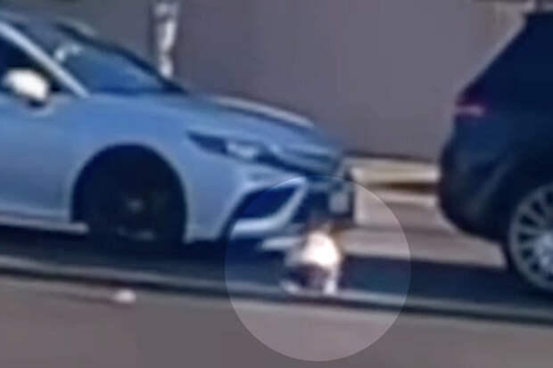 Ребенок вывалился из движущейся машины посреди оживленного перекрестка