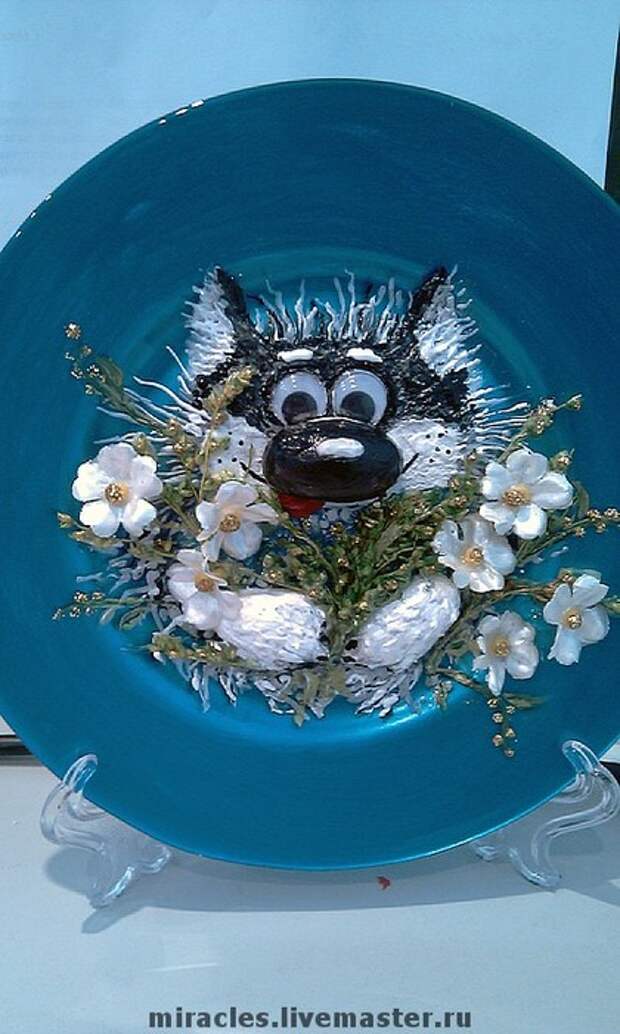 Тарелки ручной работы. Ярмарка Мастеров - ручная работа "Брачный" кот. Handmade.