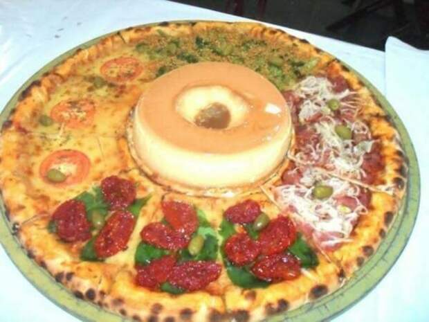 пицца с пончиком