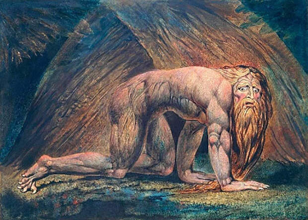 Картина Уильяма Блейка, изображающая схватку Навуходоносора с безумием.