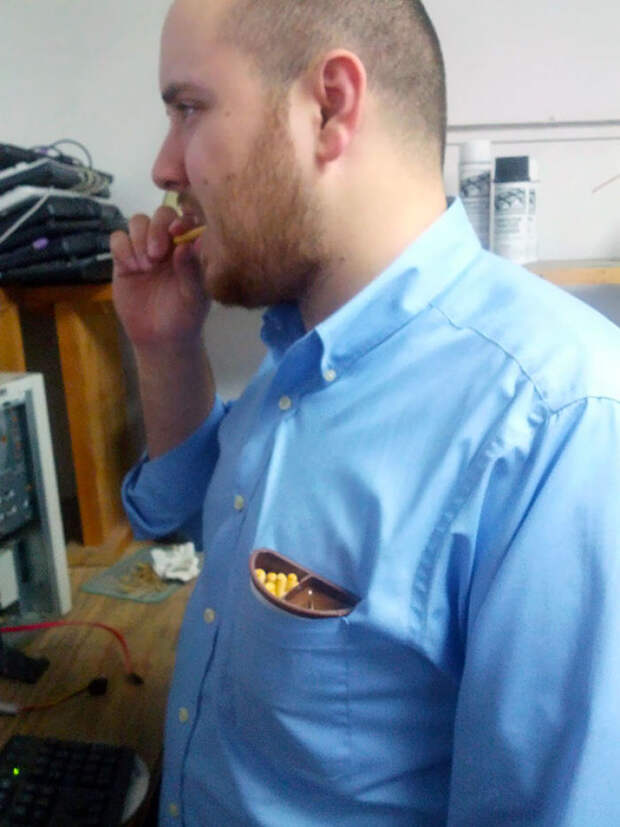 My Boyfriend Found The Perfect Use For His Shirt Pocket