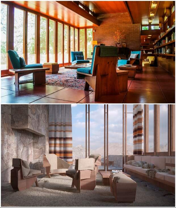 Предметы мебели, спроектированные великим архитектором и дизайнером Фрэнком Ллойдом Райтом. 